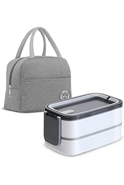 Generic SV Bento Adult Lunch Box, Leakproof 2 Layers with Detachable Divider, with Lunch Bag as Gift, BPA Fr