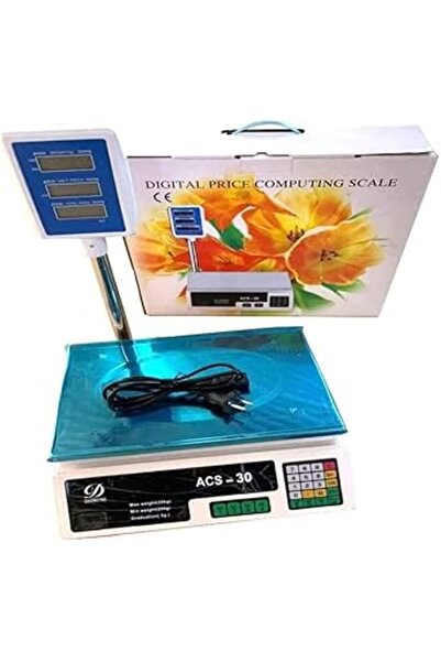 Generic ميزان حساب الأسعار الرقمي ACS-30، شاشة LCD، سعة 40 كجم، ميزان تجاري إلكتروني