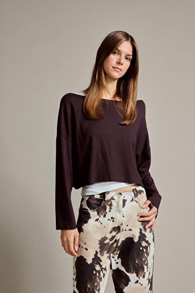 DeFacto Regular Fit Boat Neck Modal Sweatshirt G3333Ax25Wn