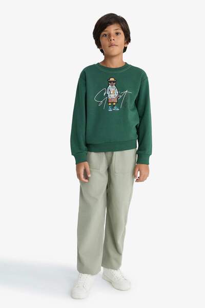DeFacto Boy's Crew Neck Printed Sweatshirt F2851A825Wn
