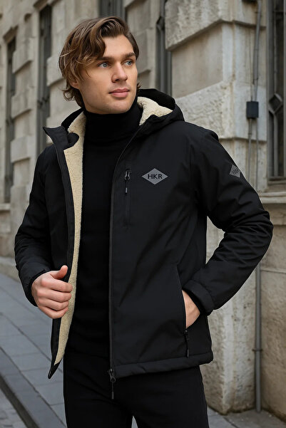 comstar Ανδρικό στενό μαύρο αντιανεμικό και αδιάβροχο με επένδυση από βελούδι...