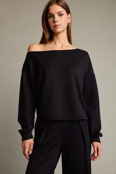 DeFacto Kayak Neckline Modal Sweatshirt G2914Ax25Au