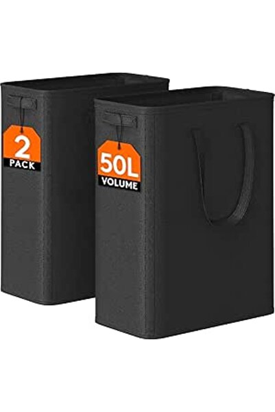 Generic Lifewit 50L 2 Pack Slim Laundry Hamper, Narrow Laundry Basket with Handles, Collapsible Thin Dirty C