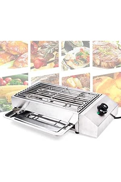 Generic CJYSHOP Indoor Smokeless Grill, 2600w Commercial Electric Grill Stainless Steel Barbecue Oven Grill