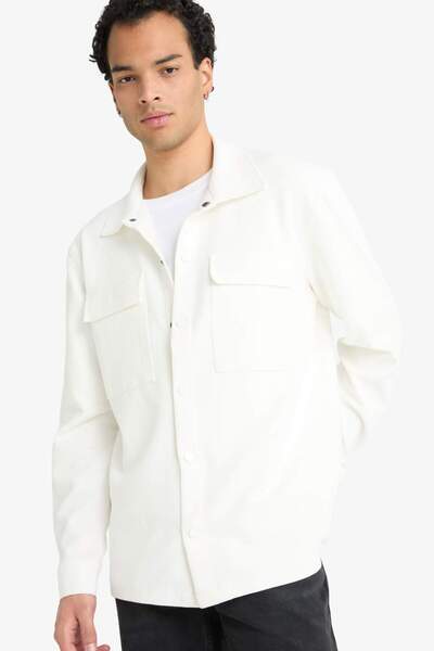 DeFacto Regular Fit Twill Long Sleeve Shirt E7689Ax25Au