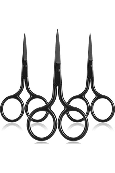 Generic مجموعة من 3 مقصات صغيرة للأنف ومقصات شعر الوجه ومقصات تجميل صغيرة ومقصات من الفولاذ المقاوم للصدأ