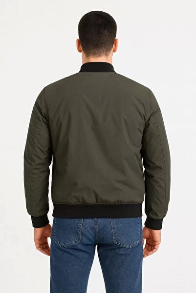 HAZEGO Чоловічий бомбер-куртка – на блискавці, з підкладкою з капітоне, водовідштовхувальна тканина, прямий крій, довгі рукави.