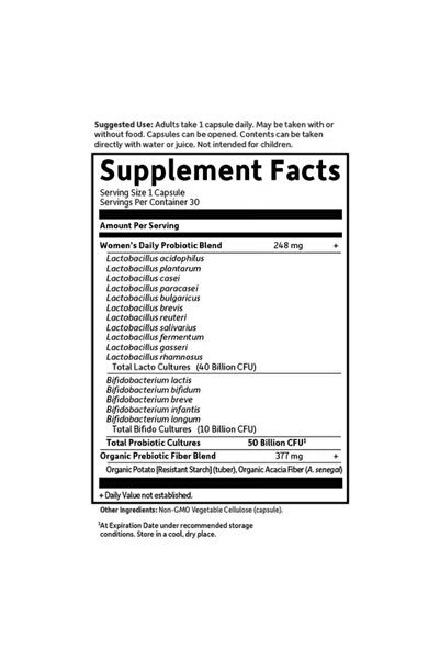 GARDEN OF LIFE Probiotics Once Daily Women'S 30 Vegetarian Capsules