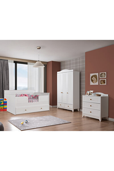 miracool Allende Sedir Bebek ve Çocuk Odası / Yatak ve 7Parça Uyku Seti Dahil / Ücretsiz Kurulum