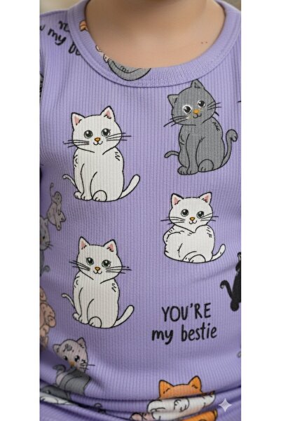 Yalçınoğlu Kids Set de pijamale pentru fete I Îmbrăcăminte confortabilă pentru acasă cu mâneci lungi I Bumbac - Set moale pentru fete