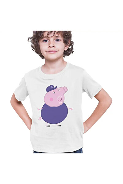 OEM Παιδικό T-shirt Peppa Pig για αγόρια με τον παππού του γουρουνιού