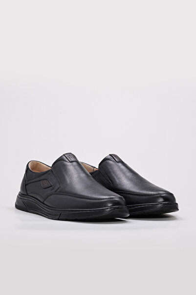 TUGERDİ Black Genuine Leather Thermo Sole Men's Casual Shoes Tg09951132162918