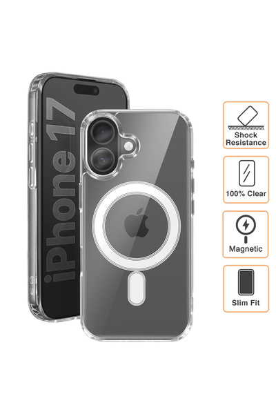 iShield Carcasă transparentă pentru iPhone 17, cu MagSafe TPU, rezistentă la șocuri, subțire