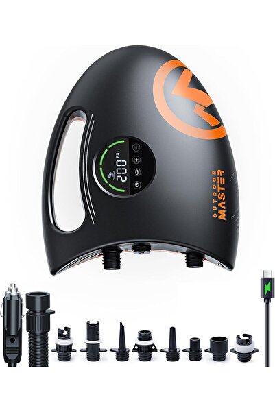 OutdoorMaster Shark 2S Elektrikli SUP Pompası–20 PSI, 2’si 1 Arada Şişirme & ...