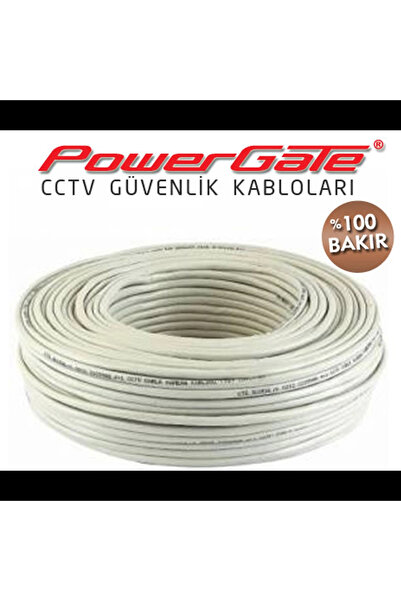 Powergate Pro 100Mt, 2+1 (2X0.50+0.33) 100% Copper, Cctv Security Cable