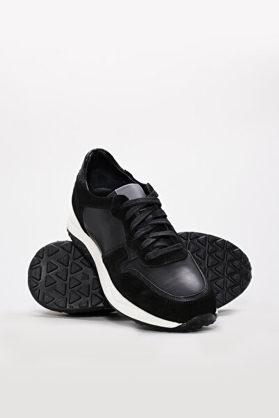TUGERDİ Black Antique Genuine Leather Lace-Up Eva Sole Quality Men's Sneaker Shoes Tg0953013125612