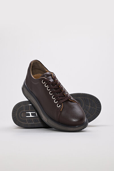 TUGERDİ Brown Genuine Leather Eva Sole Lace-Up Men's Casual Shoes Tg09154131241411