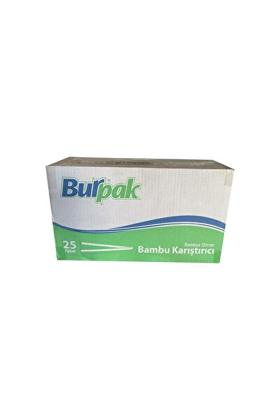 Burpak Tahta Ahşap Bambu Çay Kahve Karıştırıcı Çubuk Kaşık - 11 Cm. - 400 Ade...
