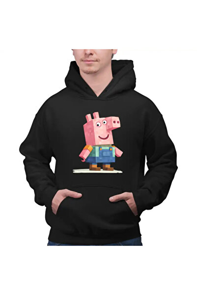OEM Ανδρικό Φούτερ με Κουκούλα Peppa Pig Minecraft Roblox