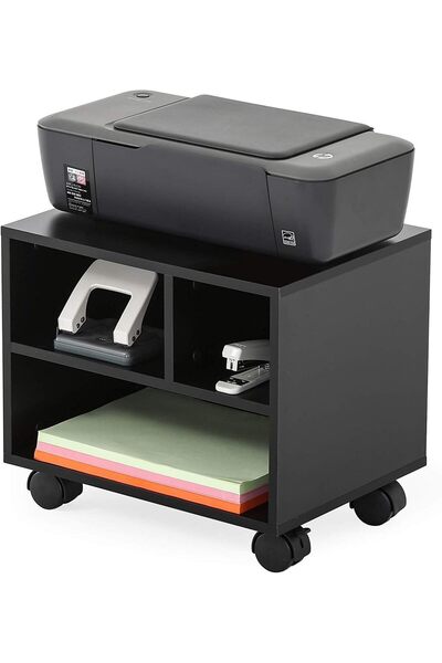 Modern home Printer Stands with 3 Storage Compartments Desktop Paper Organizer