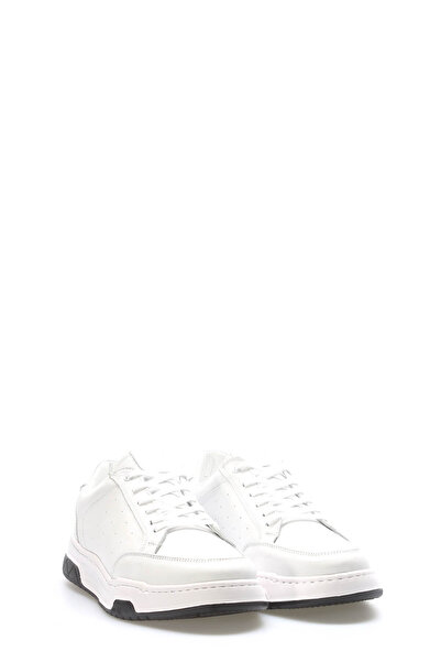 TUGERDİ White Genuine Leather Thermo Sole Lace-Up Men's Casual Shoes Tg0995113131316