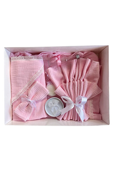 Botez 7-piece muslin set – pink