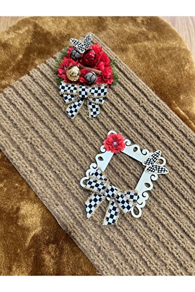 Marrone Red Door Mat Socket Frame Double Set Glitter Checkered Ribbon