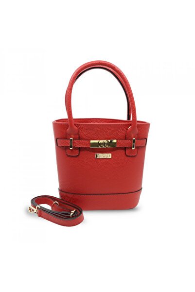 BESSO Piccola Storia Red genuine leather handbag