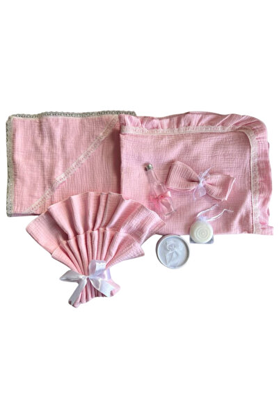 Botez 7-piece muslin set – pink