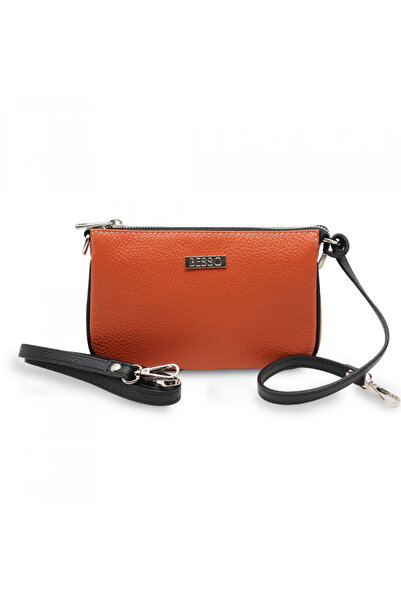 BESSO Linea Leggera genuine leather shoulder bag Orange