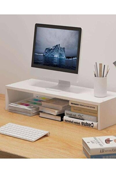 Modern home Laptop and Monitor Stand - 50×24×15 CM - White