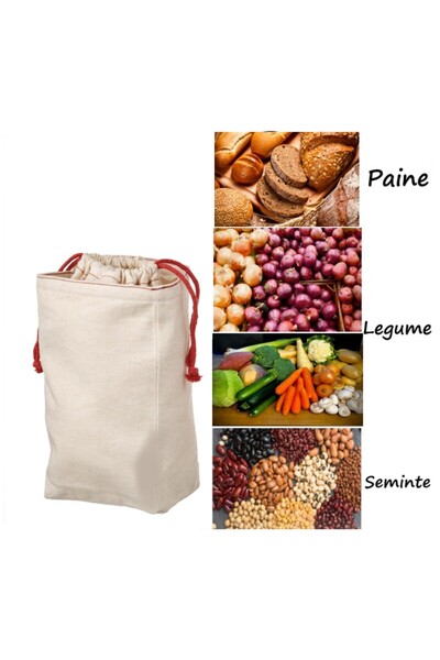 SyaMAG Cotton bag for bread, vegetables, and seeds, 3.3 Liters
