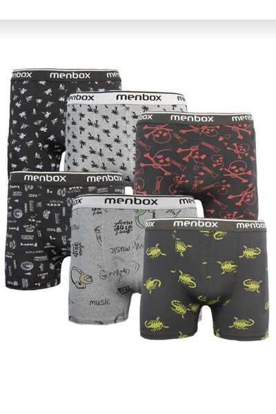 BEYAZTOPTAN Patterned 6-Piece Lycra Boxer