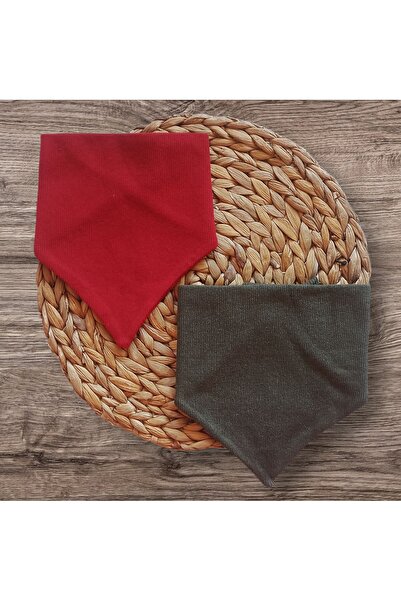 Panowill Design Baby Girl and Boy Dark Red and Khaki Scarf Beanie Set