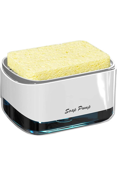 OEM 2 in 1 Dishwashing Liquid Dispenser, Sponge Holder, 350ml, White