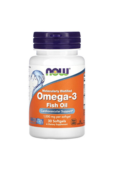 Now Foods زيت السمك أوميجا 3، 1000 ملغ، 30 كبسولة هلامية