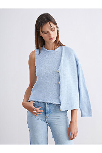 LC Waikiki Soulife Blue Crew Neck Women's Knitwear Undershirt