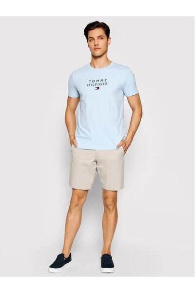 Tommy Hilfiger Men's Chest Emroidered Th Logo Organic Cotton Regular Fit T-Shirt