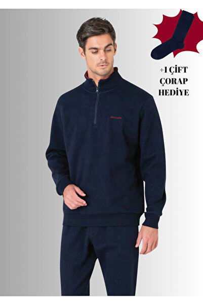 Pierre Cardin Σετ αθλητικής φόρμας από 100% βαμβάκι με φερμουάρ, μακρυμάνικο, ίσιο πόδι, 2 κλωστές (με δώρο κάλτσες)