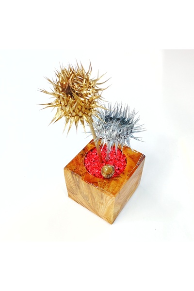 OSKARYUM Dried Flower Wooden Flower Pot Epoxy Coating