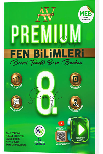 Av Akıllı Versiyon Yayınları Av Yayınları 8. Sınıf Fen Bilimleri Premium Bece...