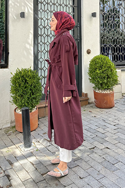 Ovn. Myra Çift Rüzgarlıklı Trençkot - Burgonya