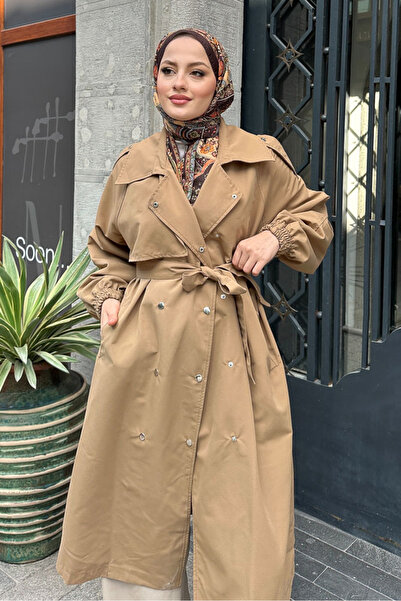 Ovn. Maya Çıtçıtlı Trençkoot - Camel