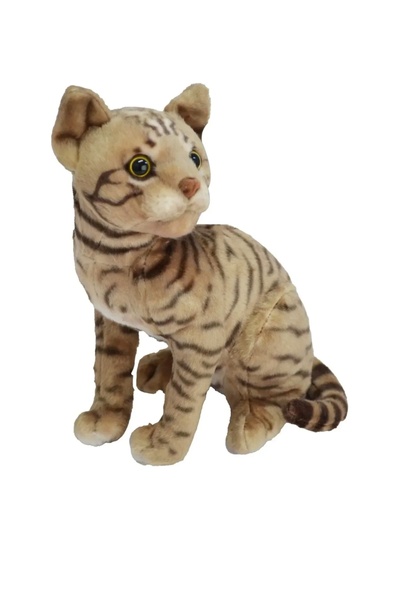 Şeker Adası Meowing Sitting Realistic Plush Tabby Cat 27 cm 62441