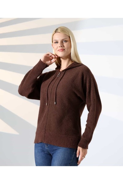 REDMİNA fashion Basic Hooded Knit Cardigan