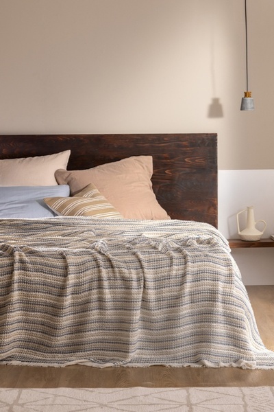 Madame Coco Marinos Double Bedspread - Indigo