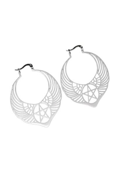 SYGGY Cercei Wing Pentagram, SYGGY®, argintiu, 4.7 cm