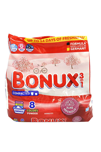 Bonux MANUAL DETERGENT 400G 3IN 1 PURE MANGNOLIA 8 SPALARI