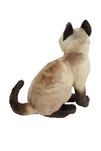 Şeker Adası Miyavlayan Oturan Gerçek Görünümlü Peluş Siyam Kedi 27 Cm 62441