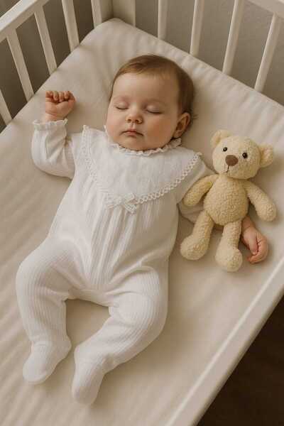 Renata's Baby Girl 100% Cotton Gauze Detailed Bow Romper